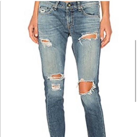 Rag & Bone The Dre Capri Distressed Jeans - Picture 2 of 13